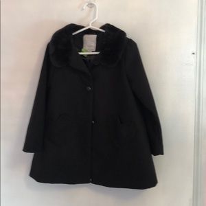 Girls fur collar coat